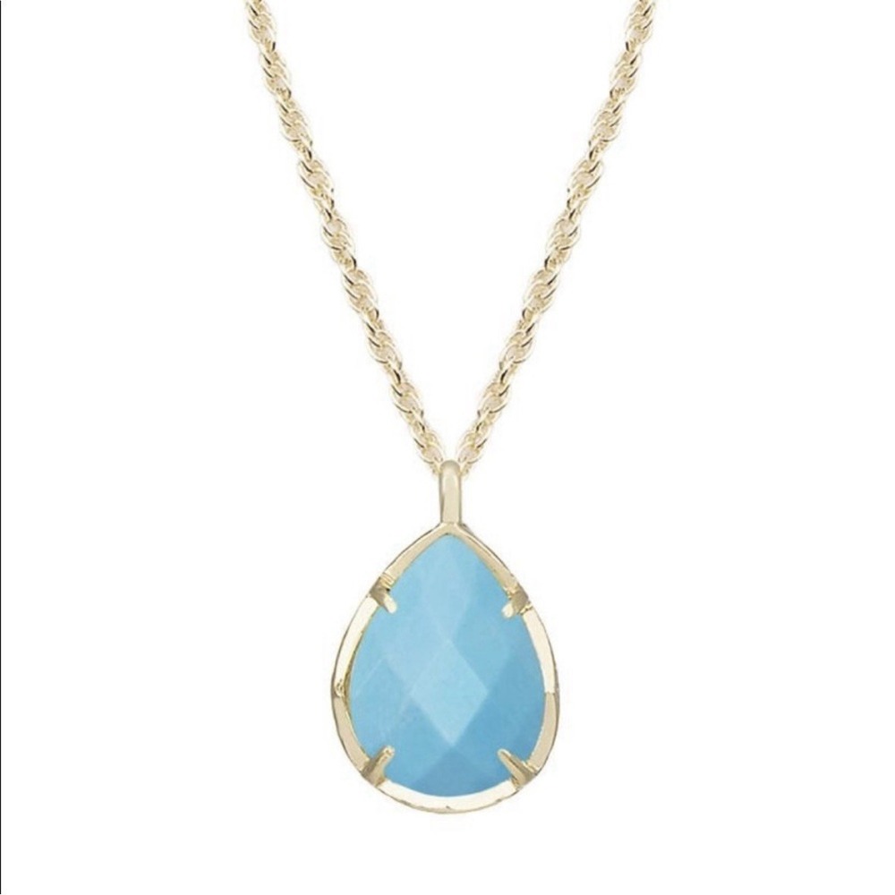 Kendra Scott Turquoise Gold Plated Necklace Kori Tear Drop
